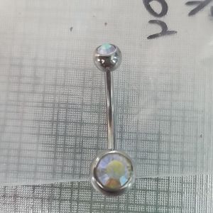 New Navel Belly Button Ring Double Ball clear